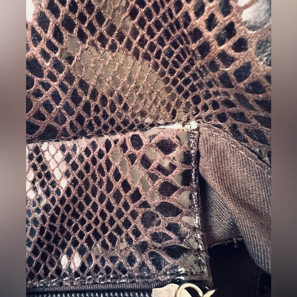 Faux Snake Embossed Rosette Large Tote - Picture 8 of 8